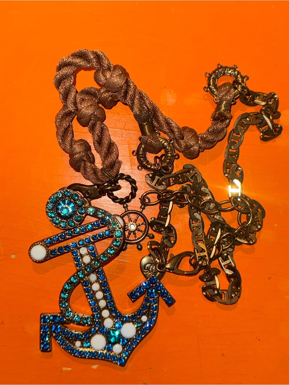 Vintage RARE Iconic Betsey Johnson Anchor Necklace Confessions of a Shopaholic